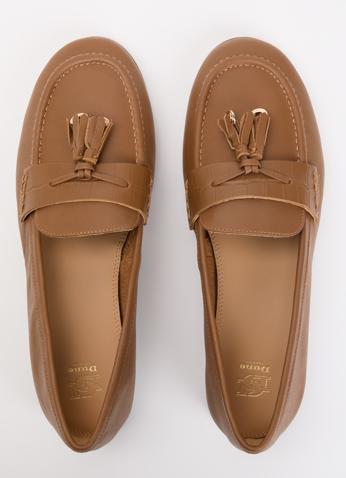 Dune London Giavonni loafer van leer - detail 4 bruin