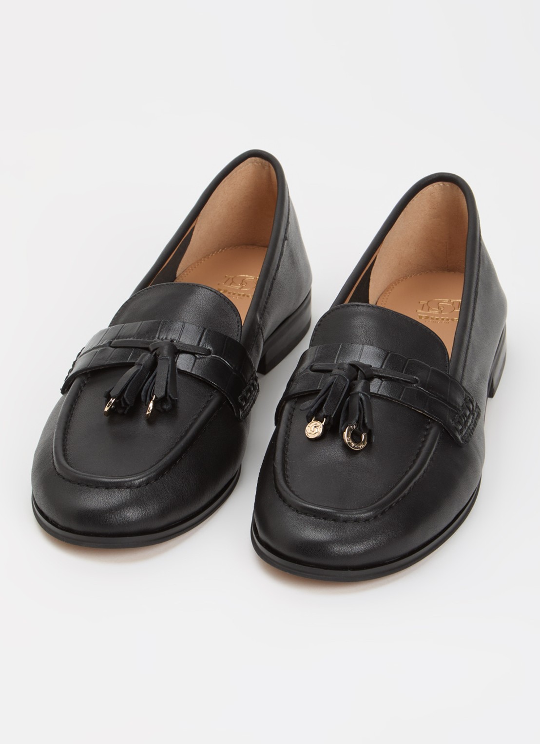 Dune London Giavonni loafer van leer - detail 2 zwart