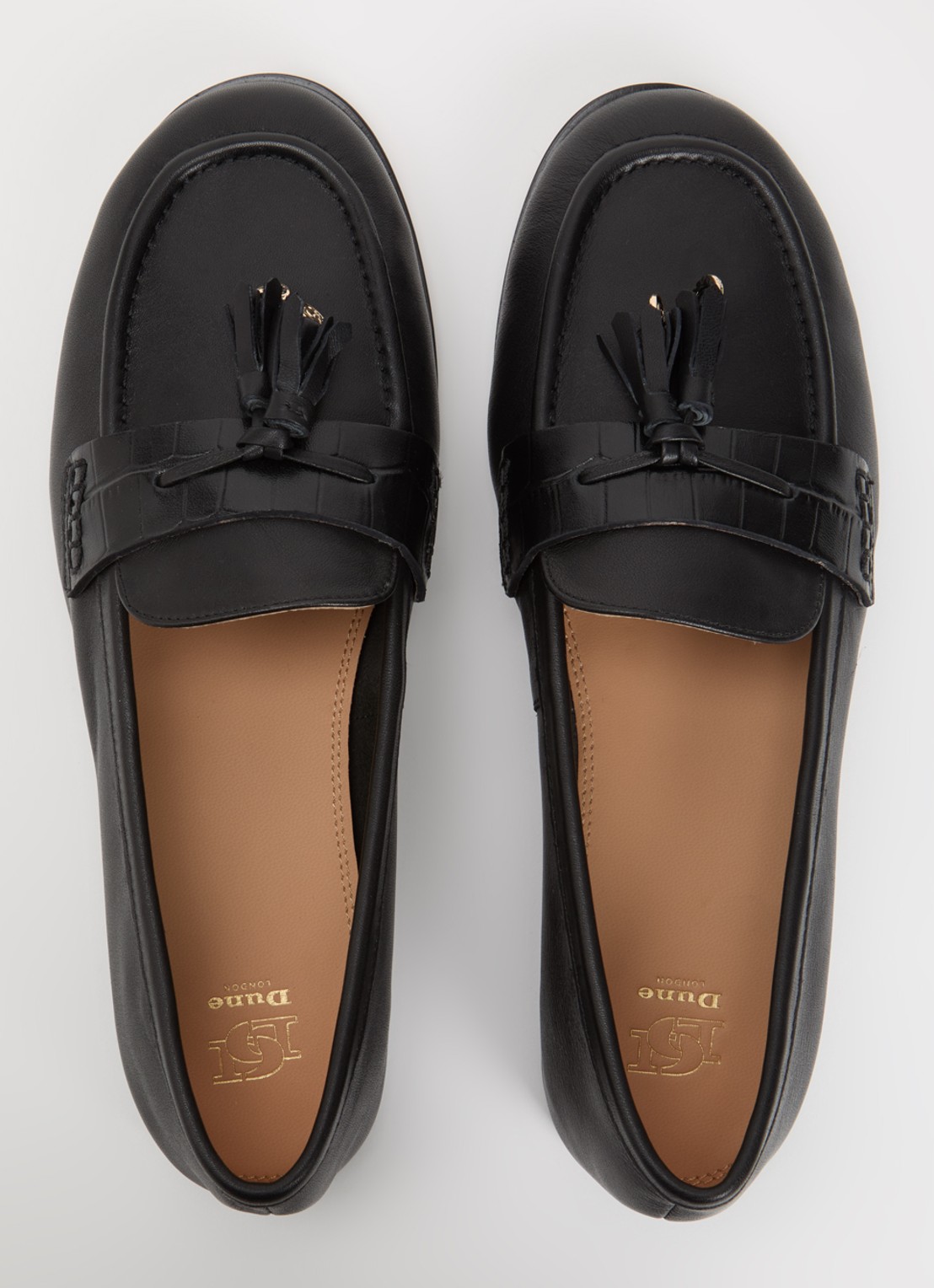 Dune London Giavonni loafer van leer - detail 3 zwart