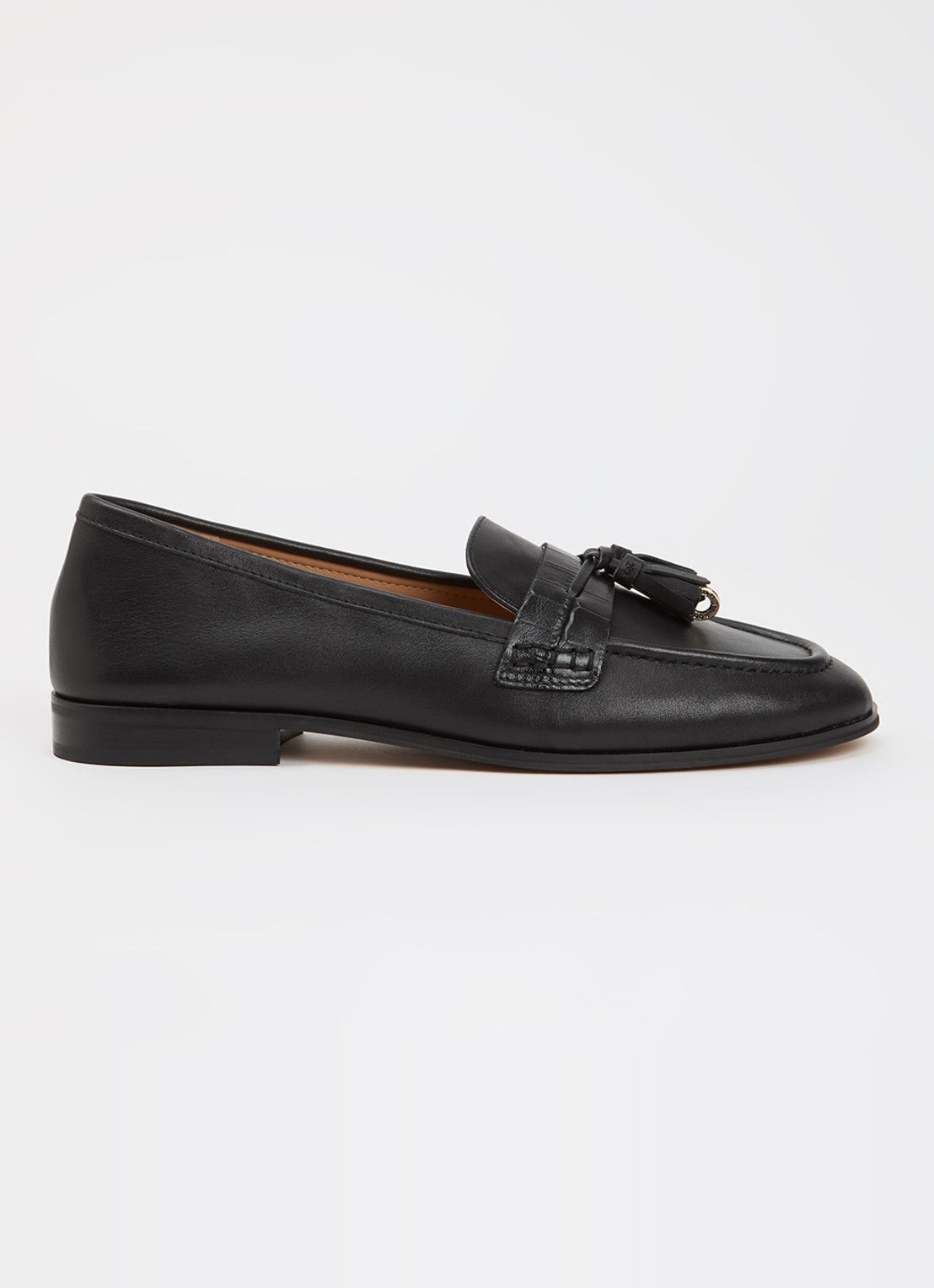 Dune London Giavonni loafer van leer - voorkant 5 zwart