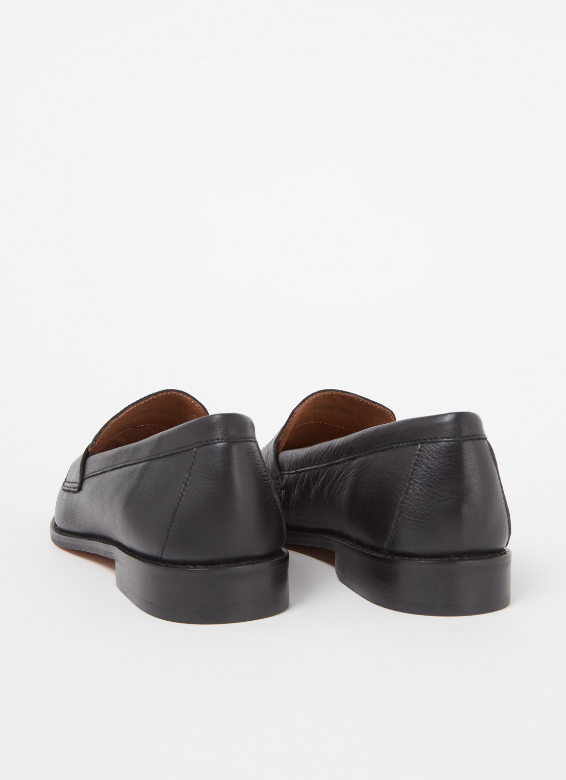 Dune London Ginelli loafer van leer  - achterkant 4 zwart