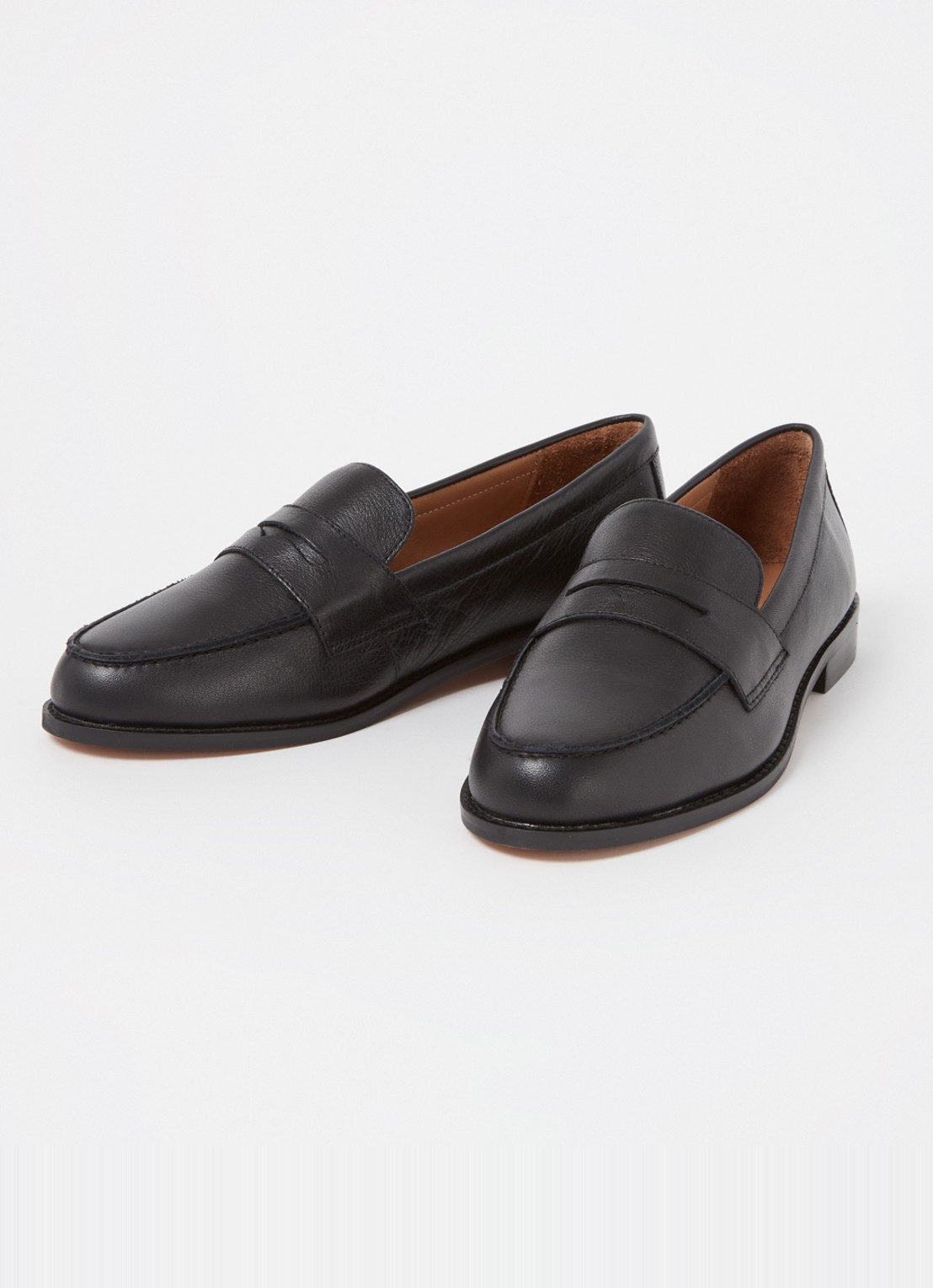 Dune London Ginelli loafer van leer  - detail zwart