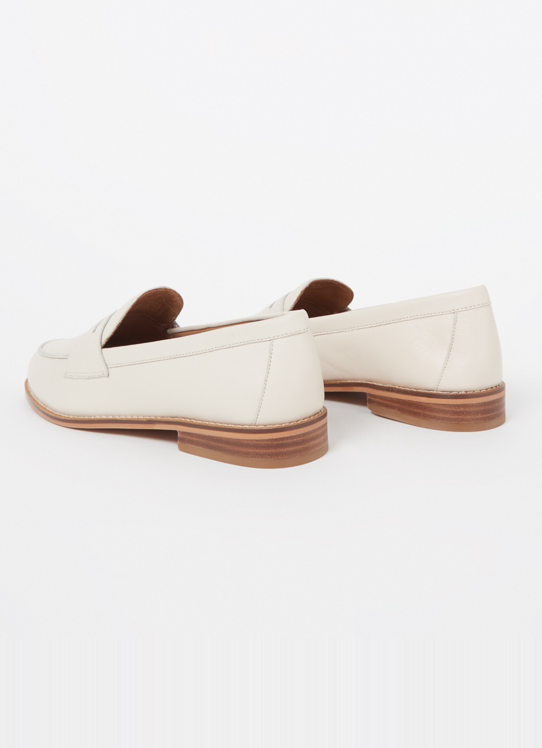 Dune London Ginelli loafer van leer  - achterkant creme