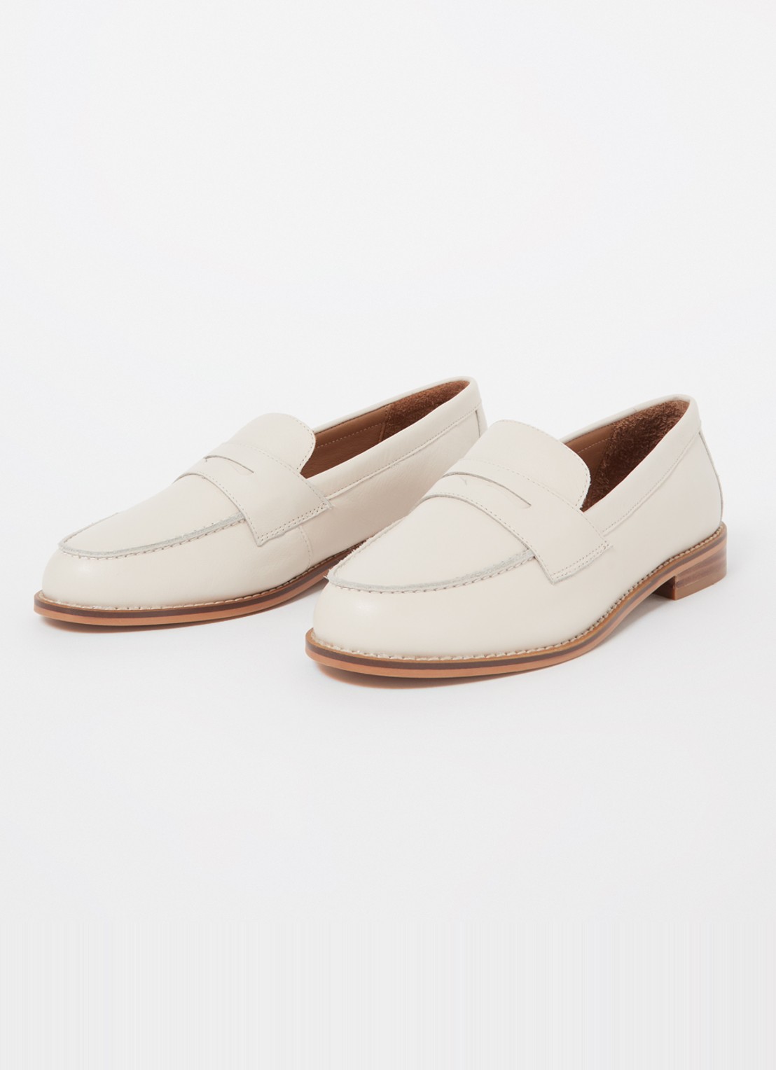 Dune London Ginelli loafer van leer  - detail 3 creme