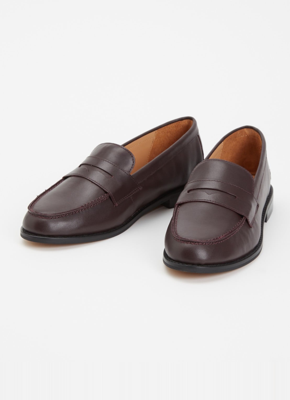 Dune London Ginelli loafer van leer  - detail 3 bordeauxrood