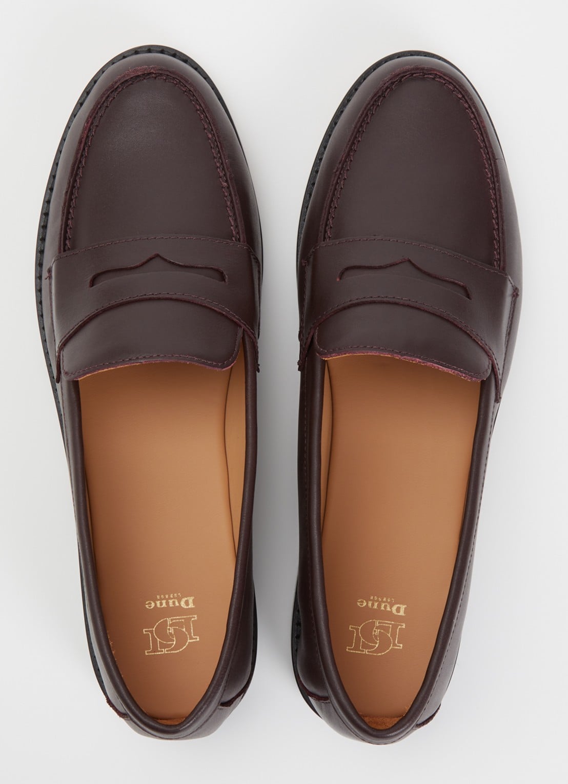Dune London Ginelli loafer van leer  - detail 4 bordeauxrood