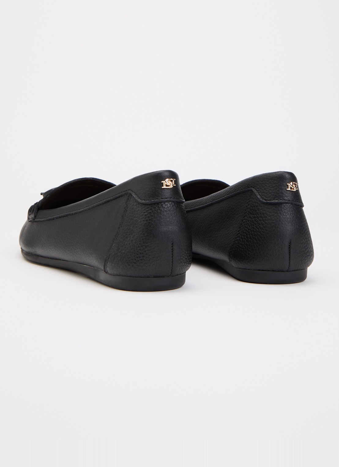 Dune London Girella mocassin van leer met strikdetail - achterkant 4 zwart
