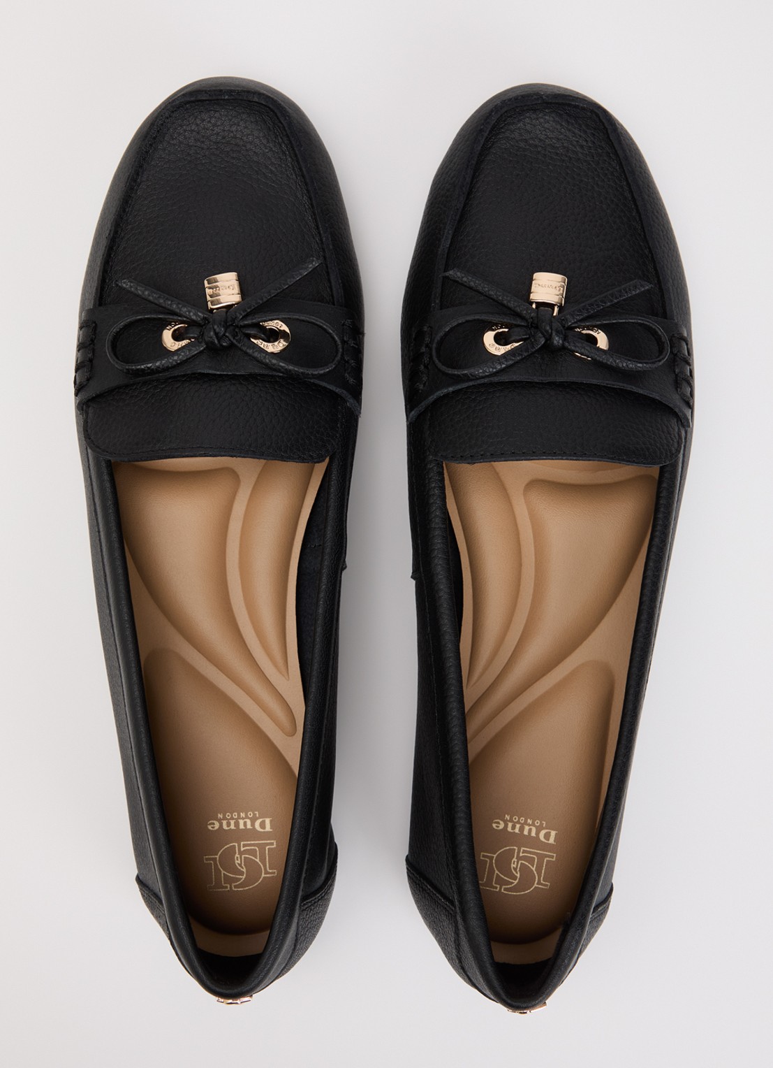 Dune London Girella mocassin van leer met strikdetail - detail 2 zwart