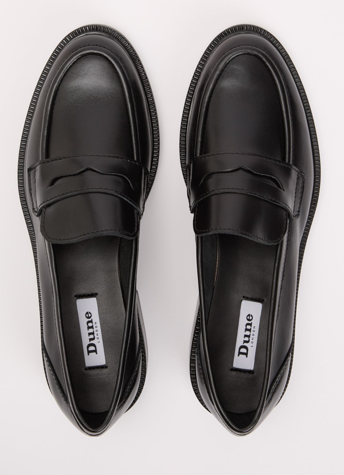 Dune London Giya loafer van leer - detail 2 zwart