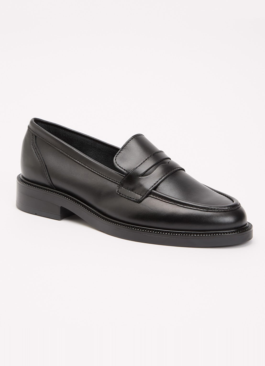 Dune London Giya loafer van leer - voorkant 4 zwart