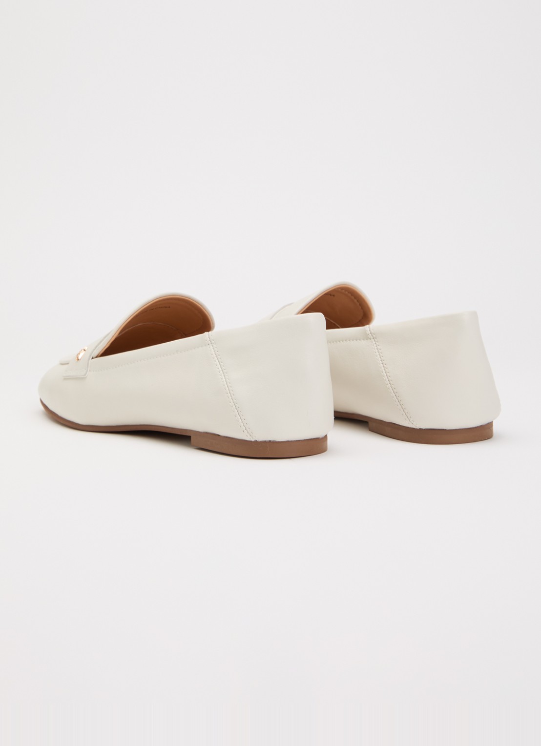 Dune London Glances loafer van leer - achterkant 2 wit