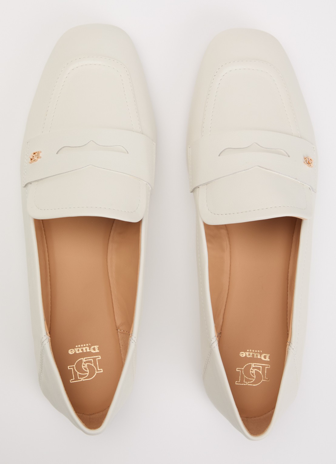 Dune London Glances loafer van leer - detail 4 wit