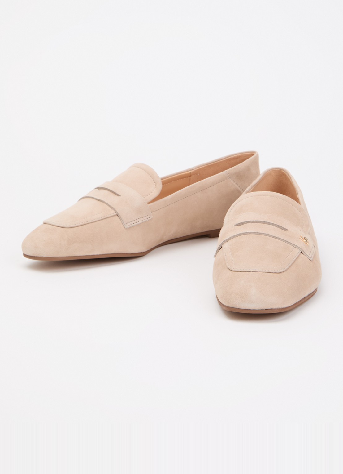 Dune London Glances loafer van leer - detail beige