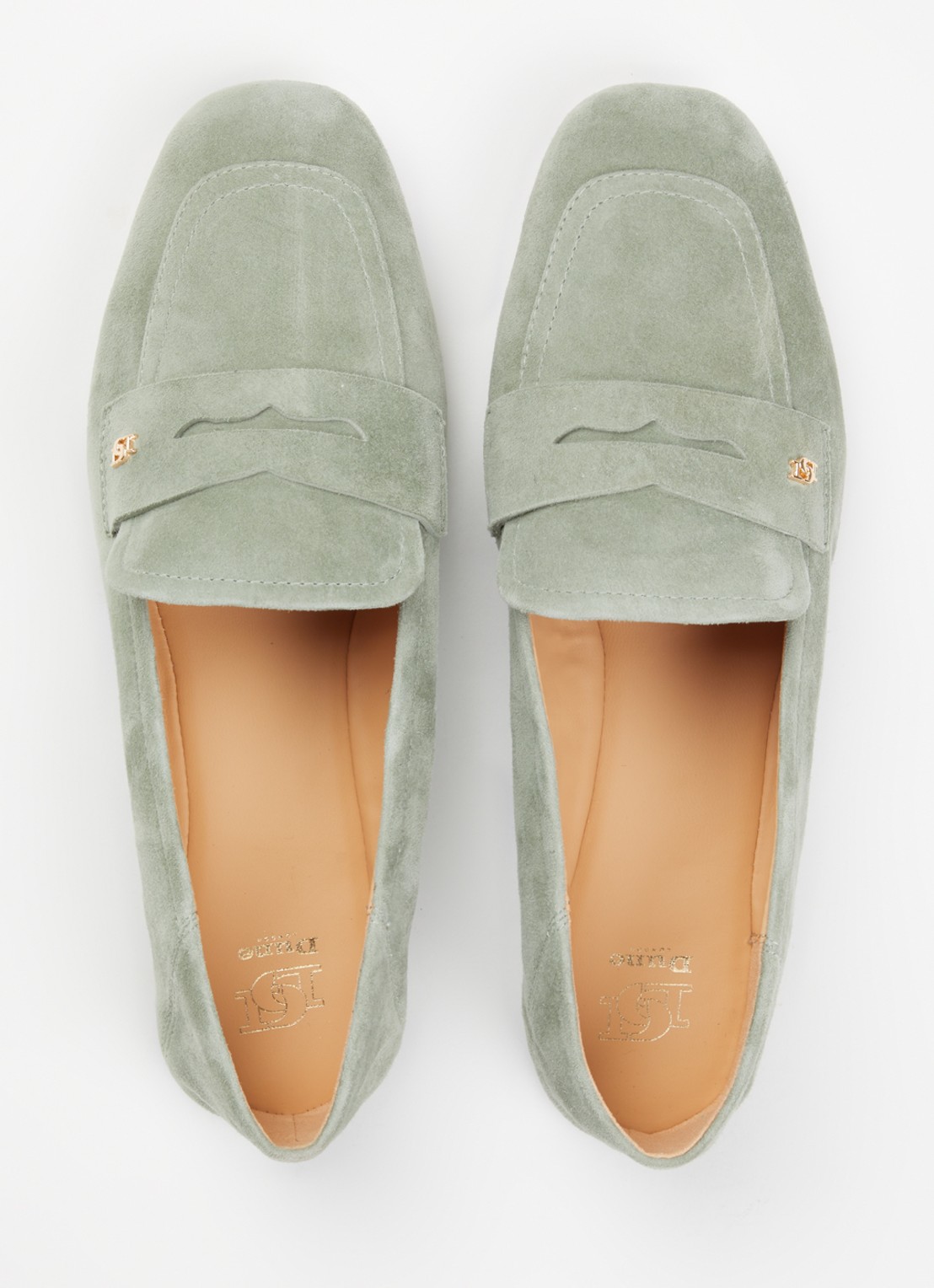 Dune London Glances loafer van leer - detail 4 groen