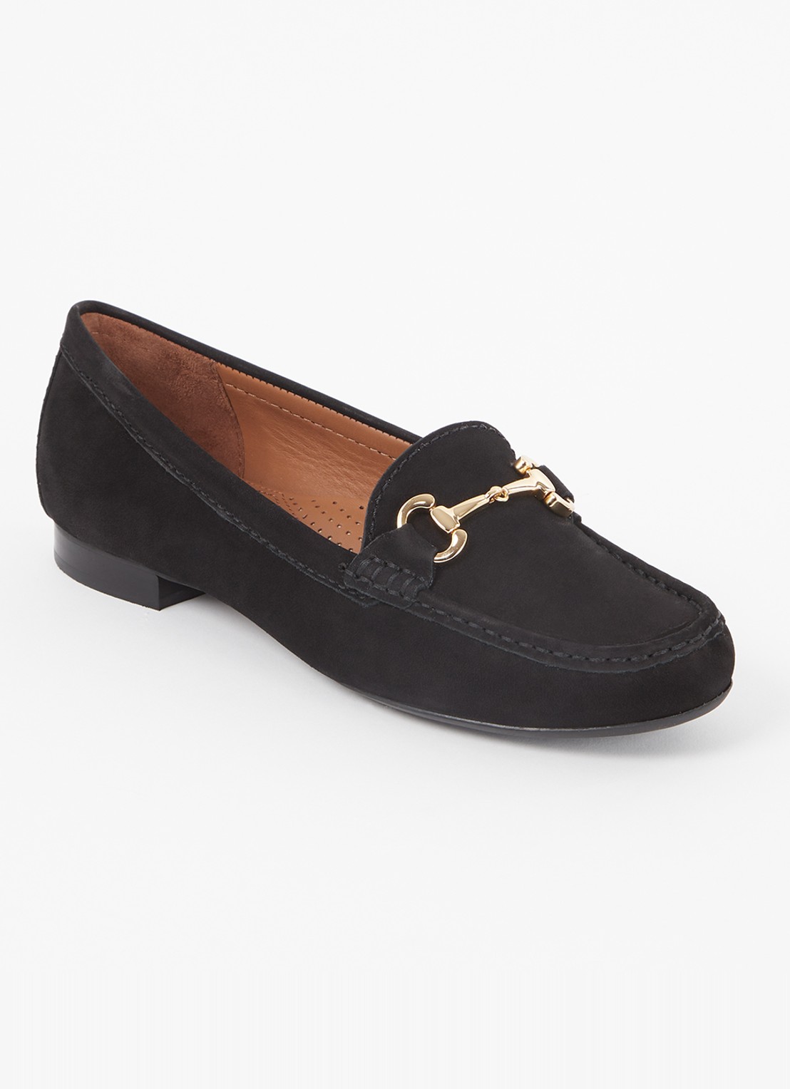 Dune London Glenniee loafer van suède - voorkant zwart