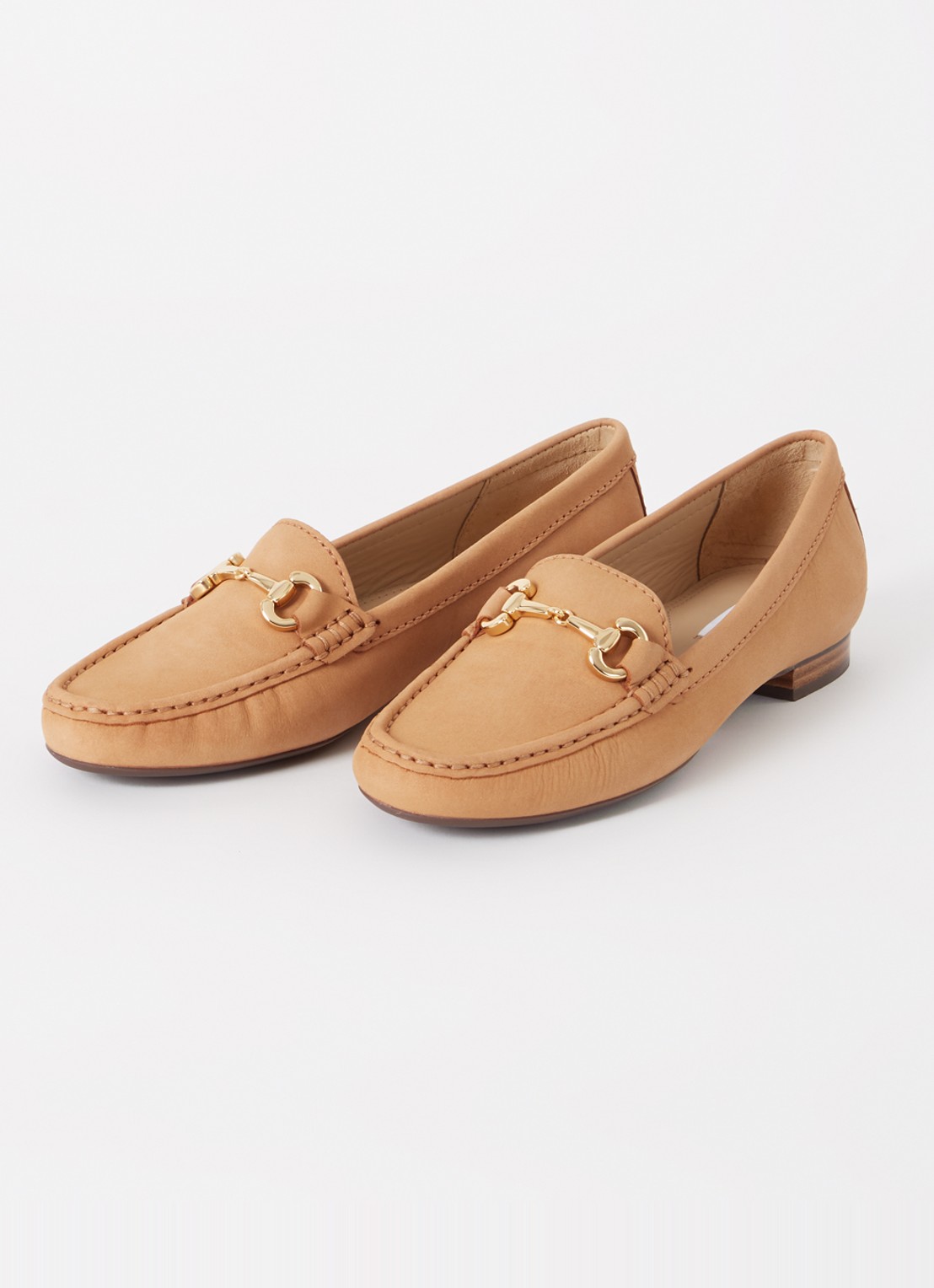 Dune London Glenniee loafer van suède - detail camel