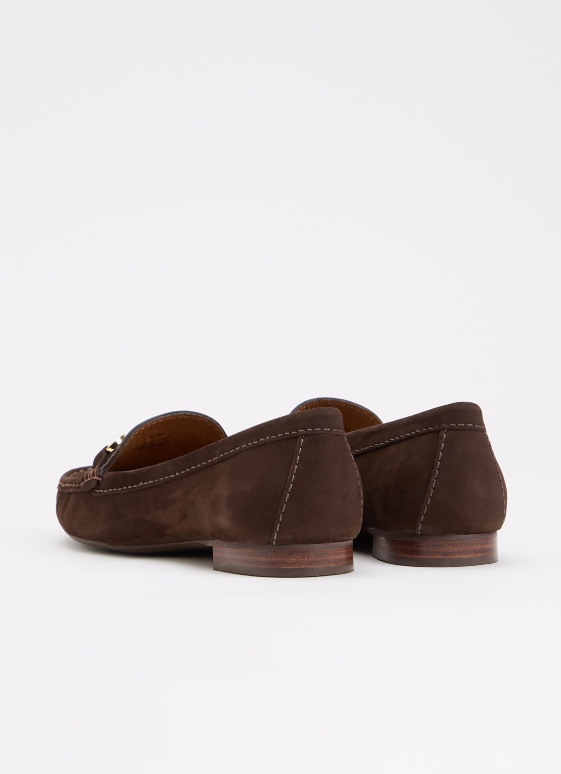 Dune London Glenniee loafer van suède - achterkant 4 donkerbruin