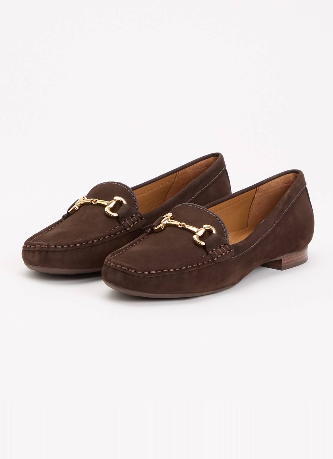 Dune London Glenniee loafer van suède - detail donkerbruin