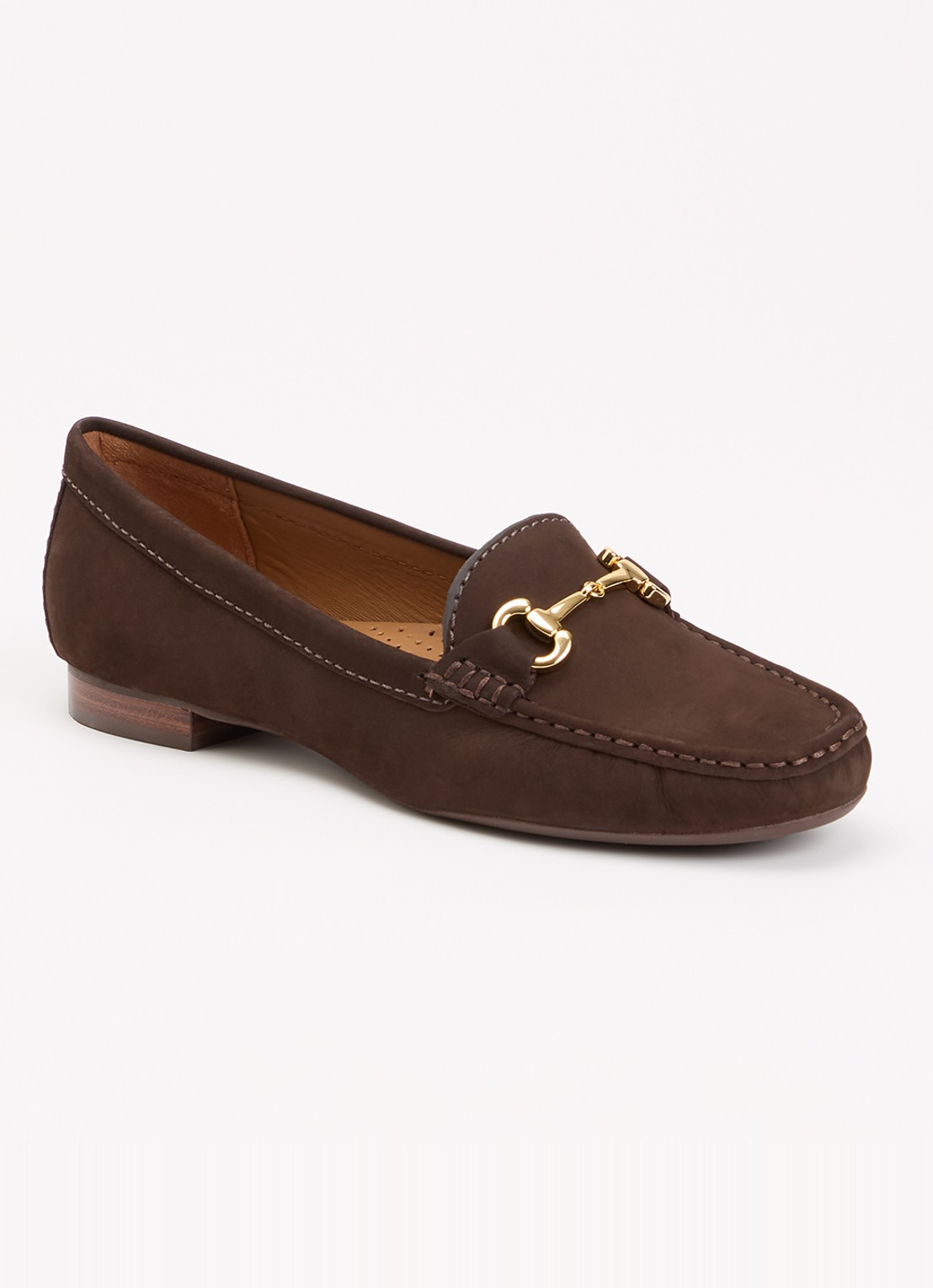 Dune London Glenniee loafer van suède - voorkant 5 donkerbruin