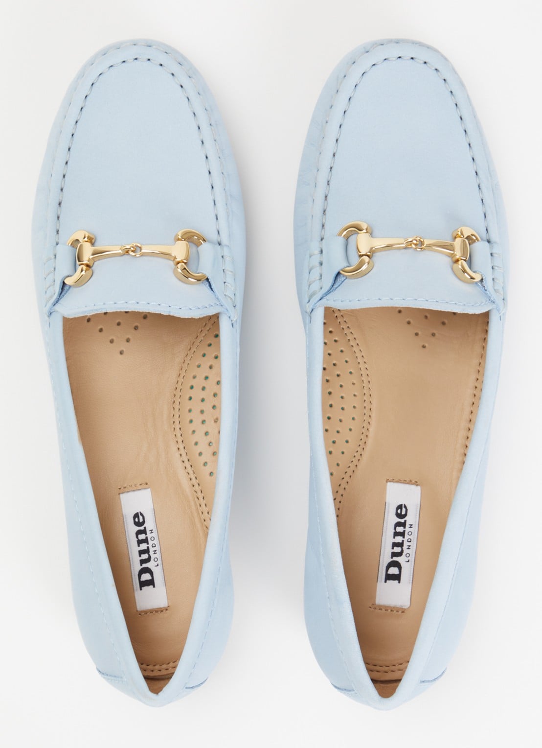 Dune London Glenniee loafer van suède - detail 3 lichtblauw