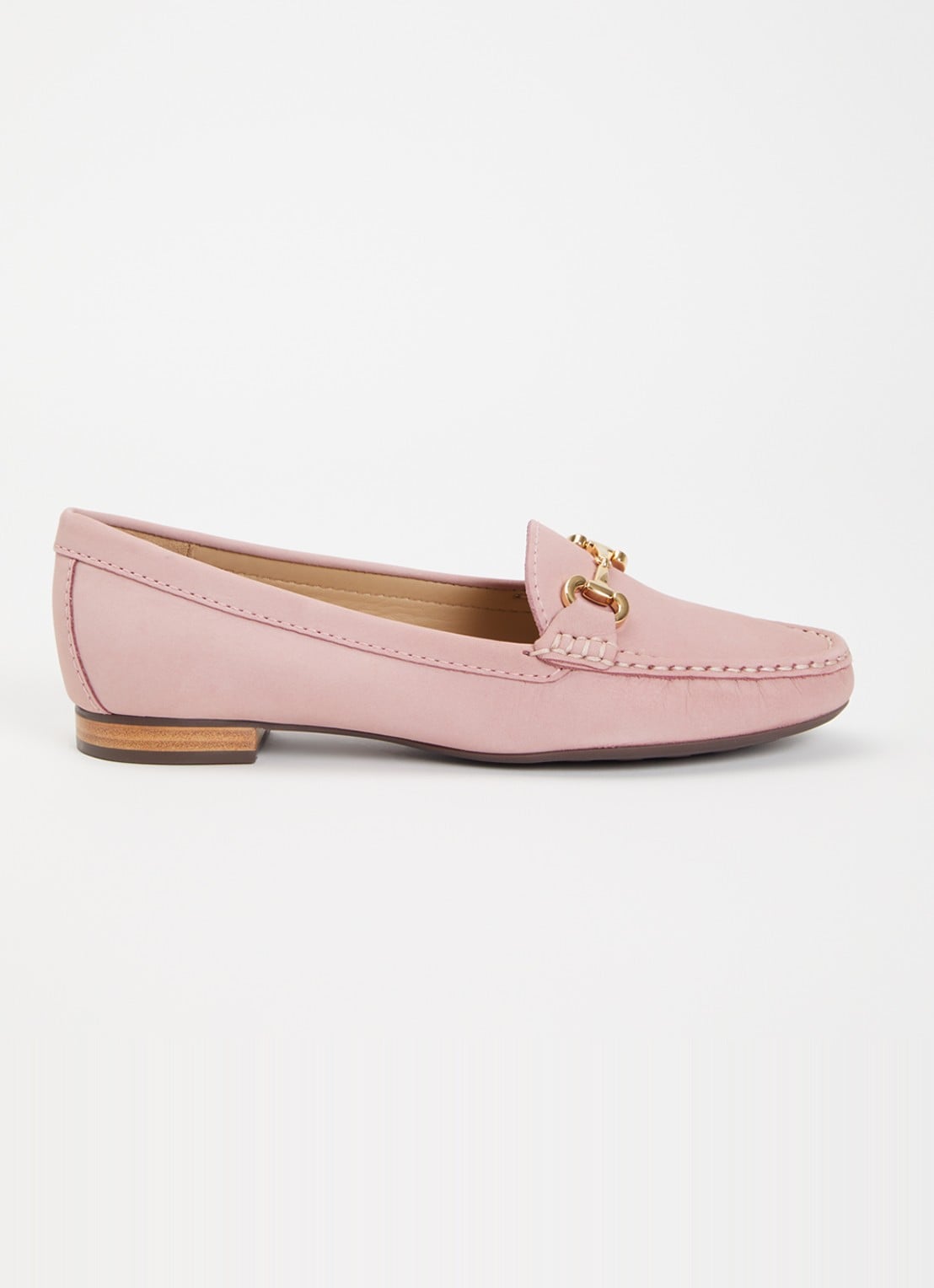 Dune London Glenniee loafer van suède - voorkant 2 lichtroze