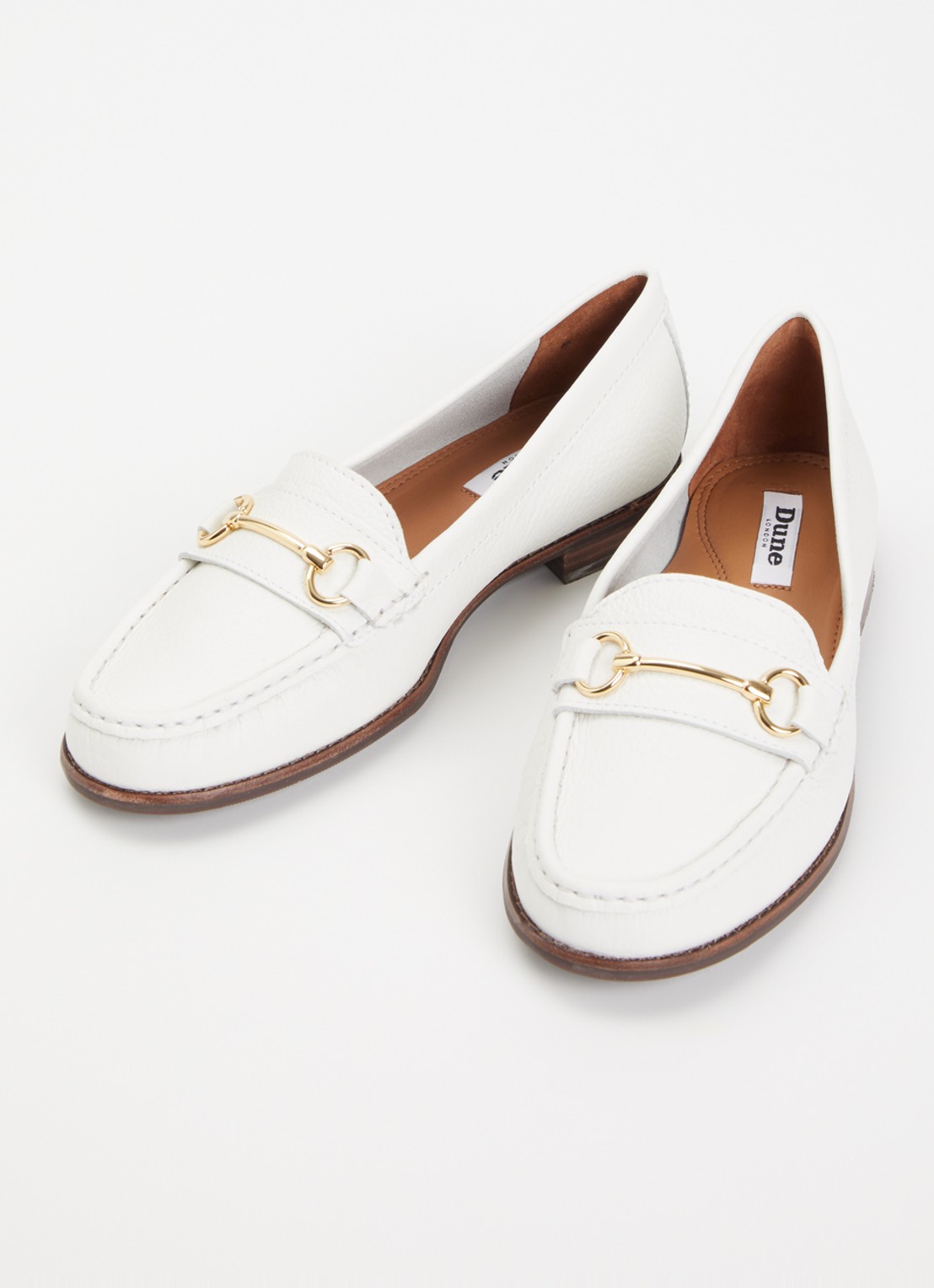 Dune London Glenny loafer van leer - detail 3 wit