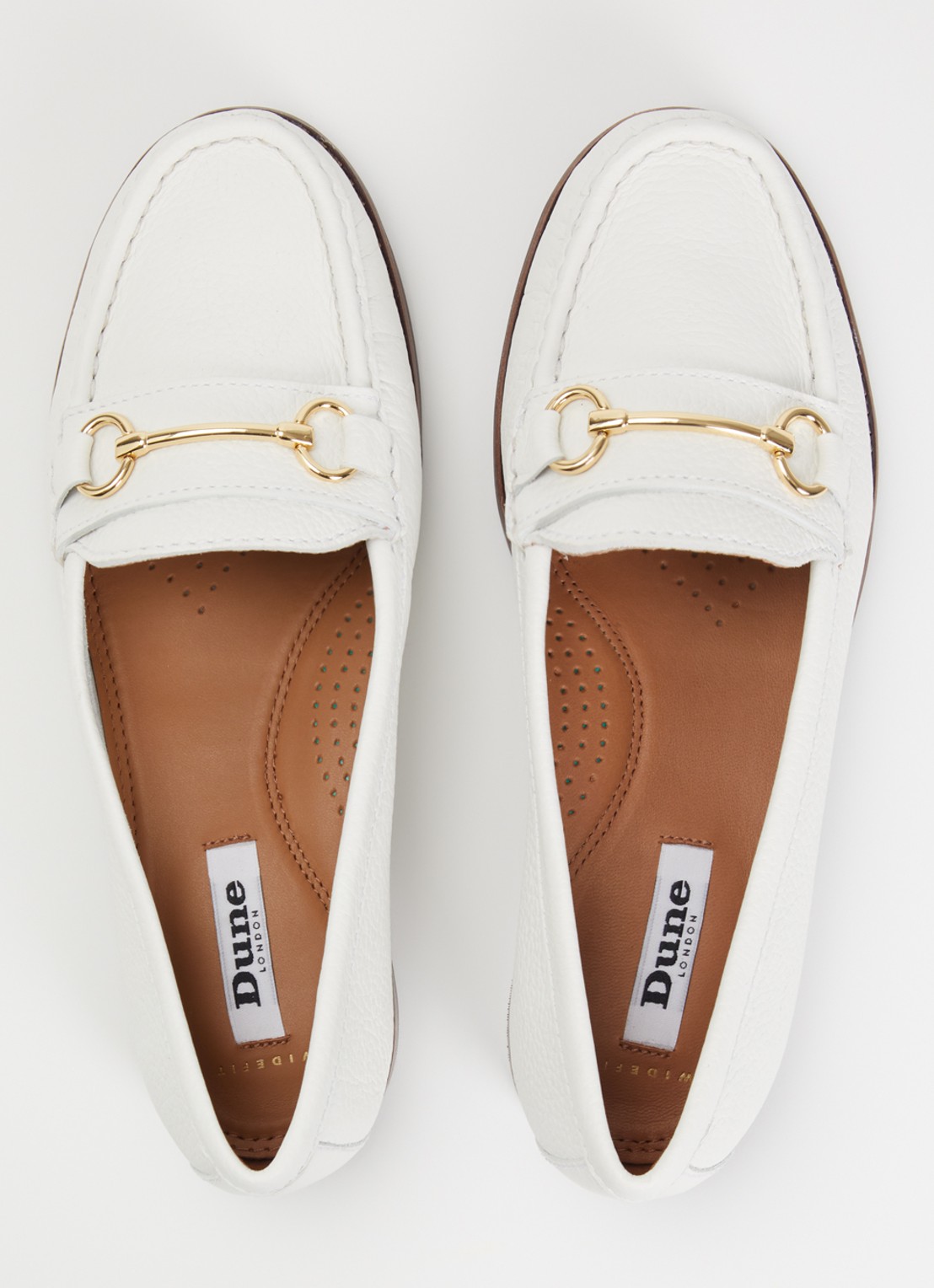 Dune London Glenny loafer van leer - detail 4 wit