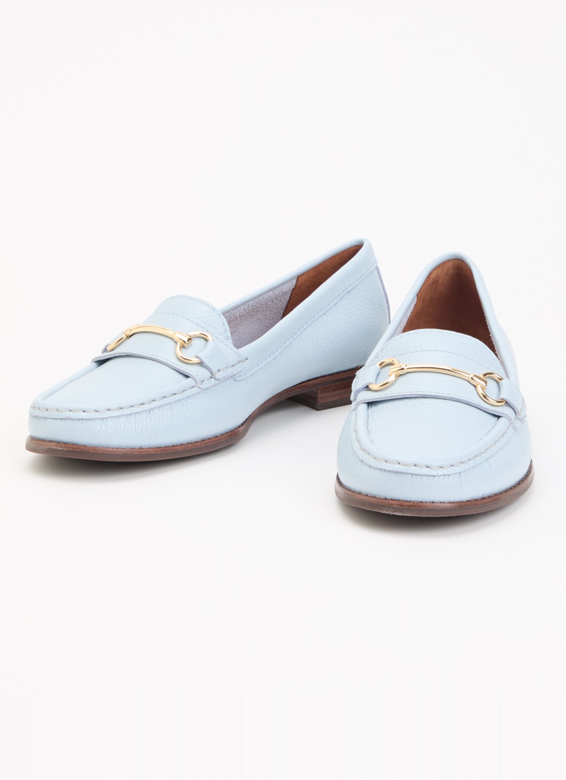 Dune London Glenny loafer van leer - detail 3 lichtblauw