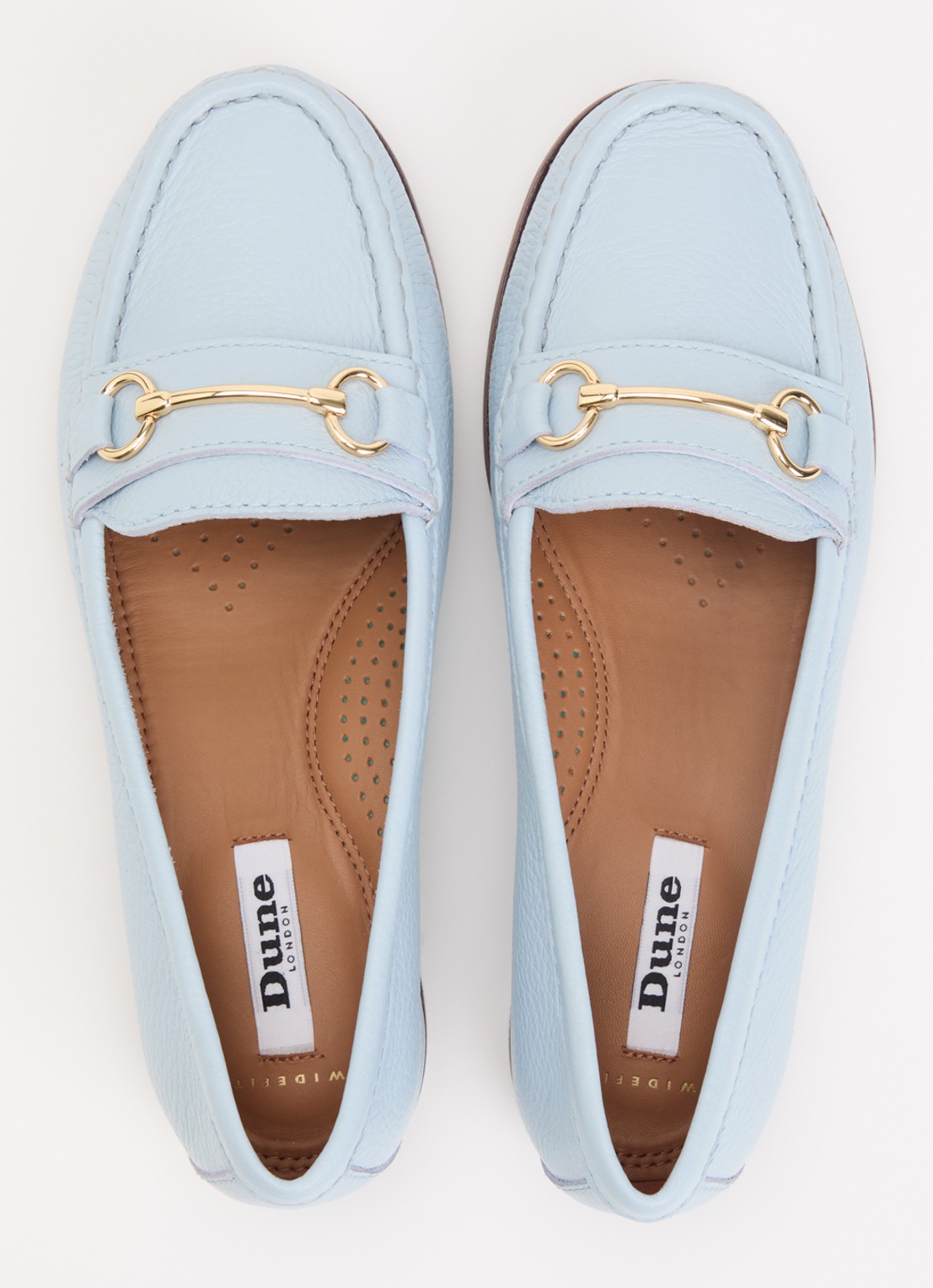 Dune London Glenny loafer van leer - detail 4 lichtblauw