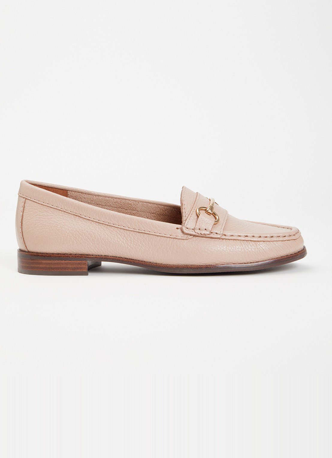 Dune London Glenny loafer van leer - voorkant 2 roze