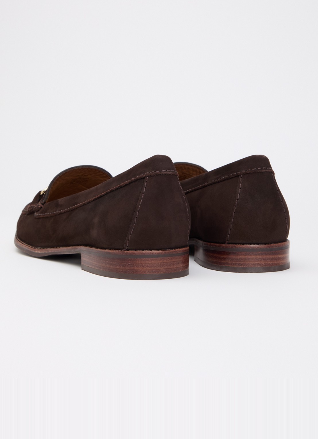 Dune London Glenny loafer van leer - achterkant bruin