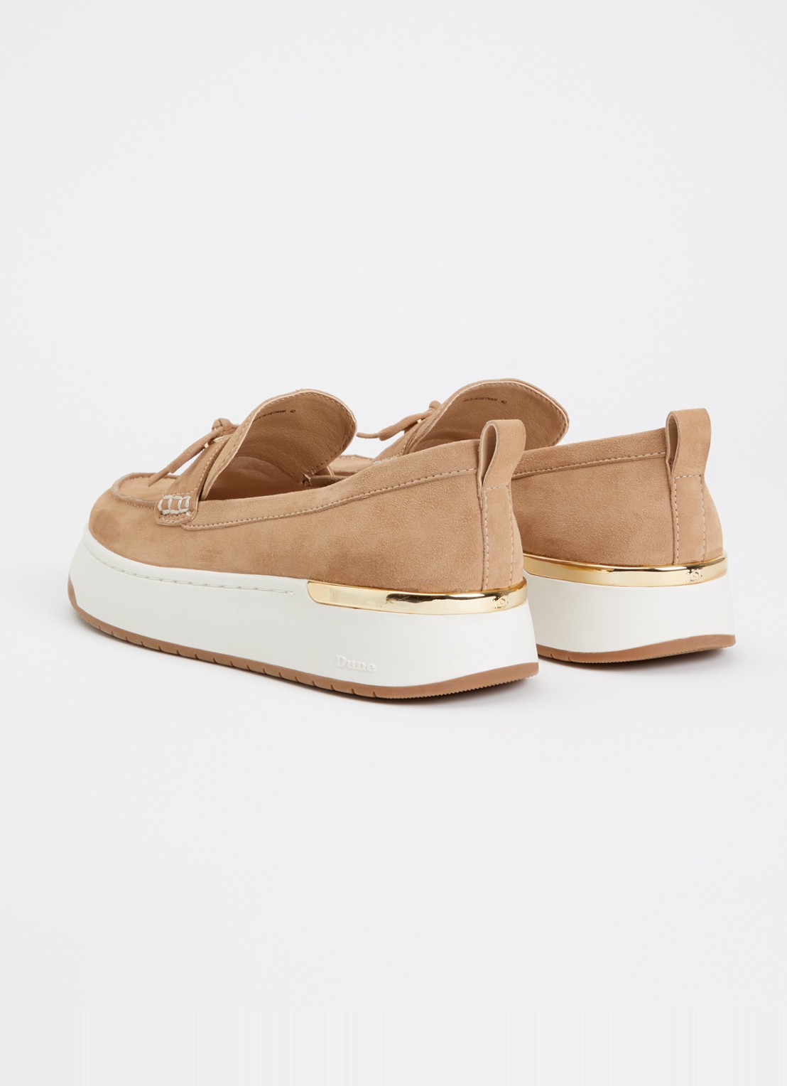 Dune London Glide loafer van leer - achterkant 2 beige