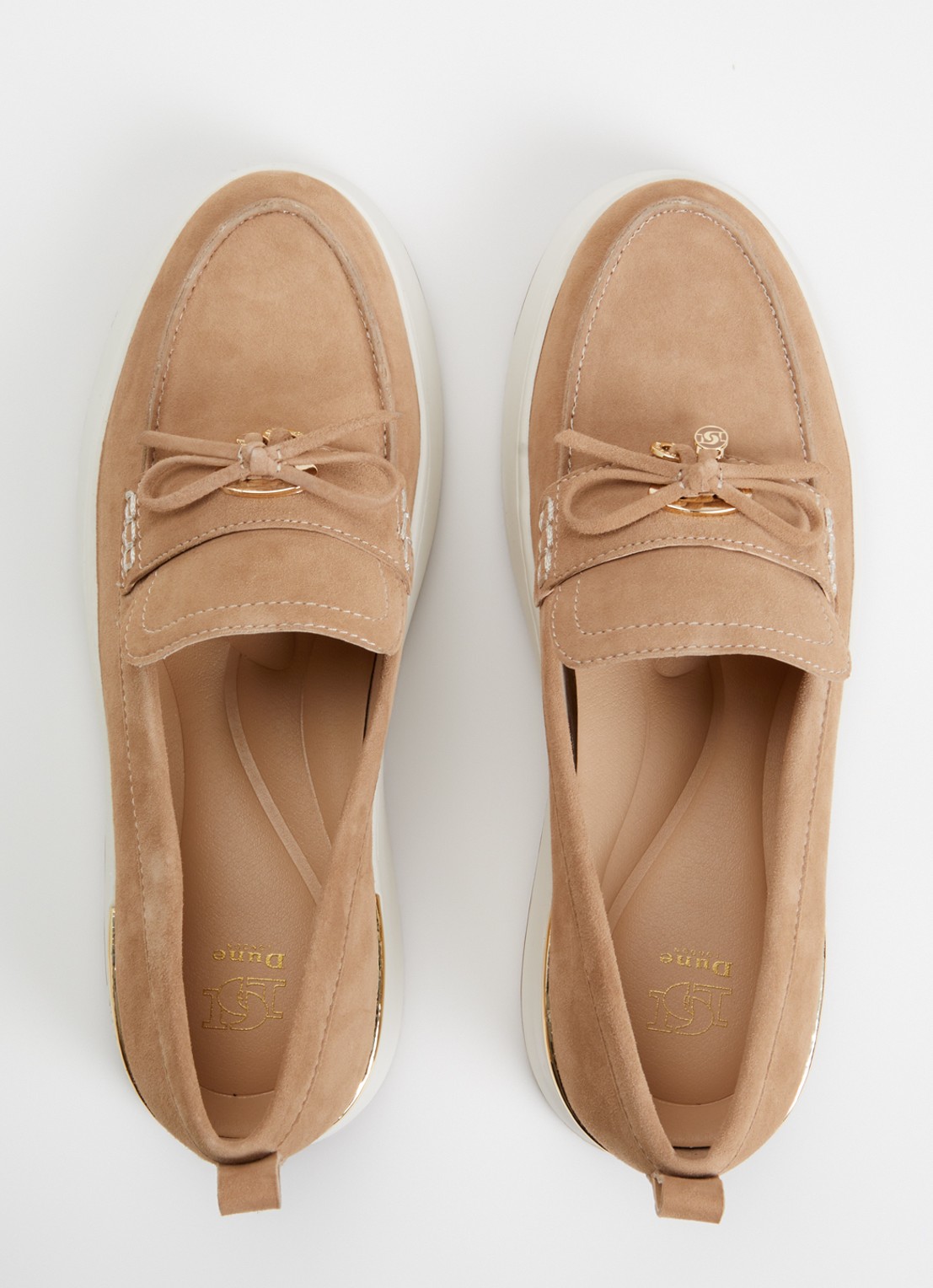 Dune London Glide loafer van leer - detail 4 beige
