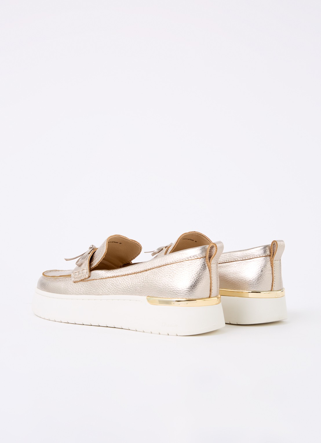 Dune London Glide loafer van leer - achterkant 4 goud
