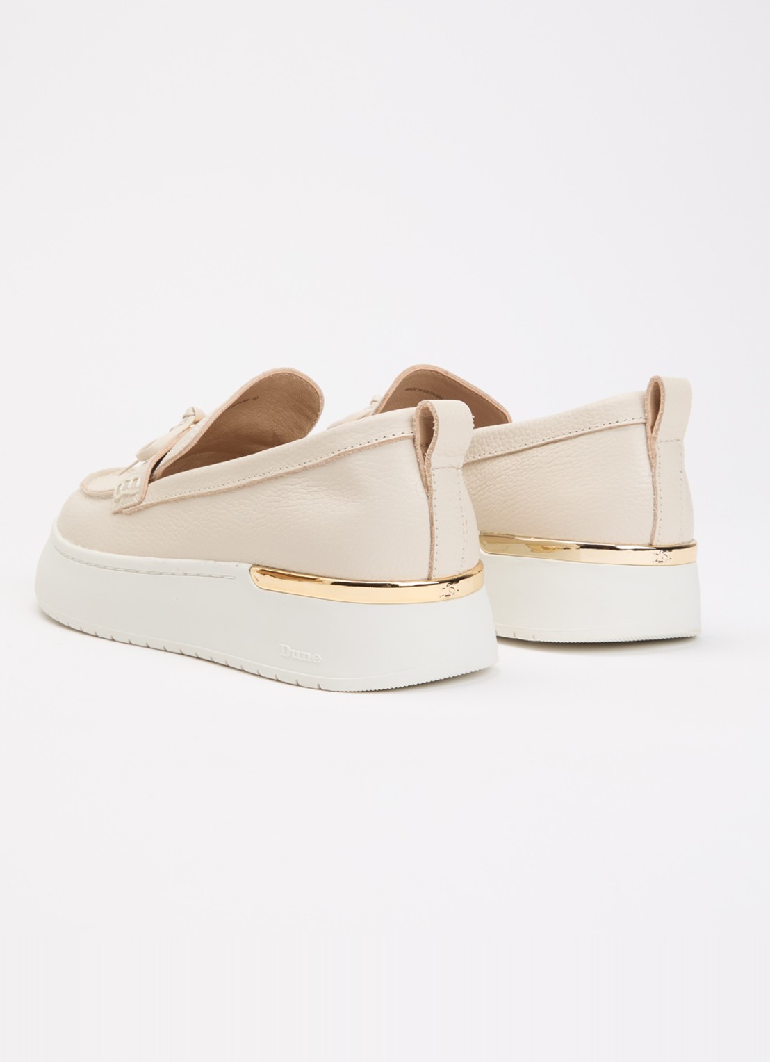 Dune London Glide loafer van leer - achterkant creme