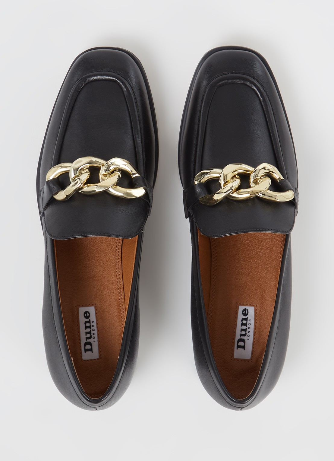 Dune London Glimpse loafer van leer - detail 3 zwart