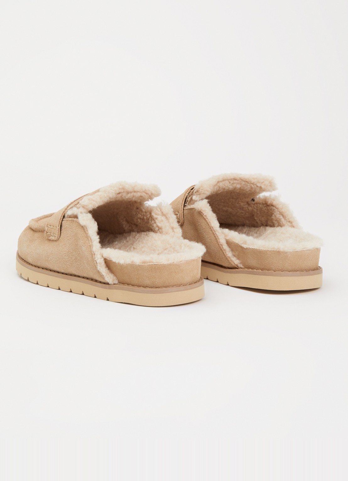 Dune London Goldy muiltje van suède  - achterkant 4 beige