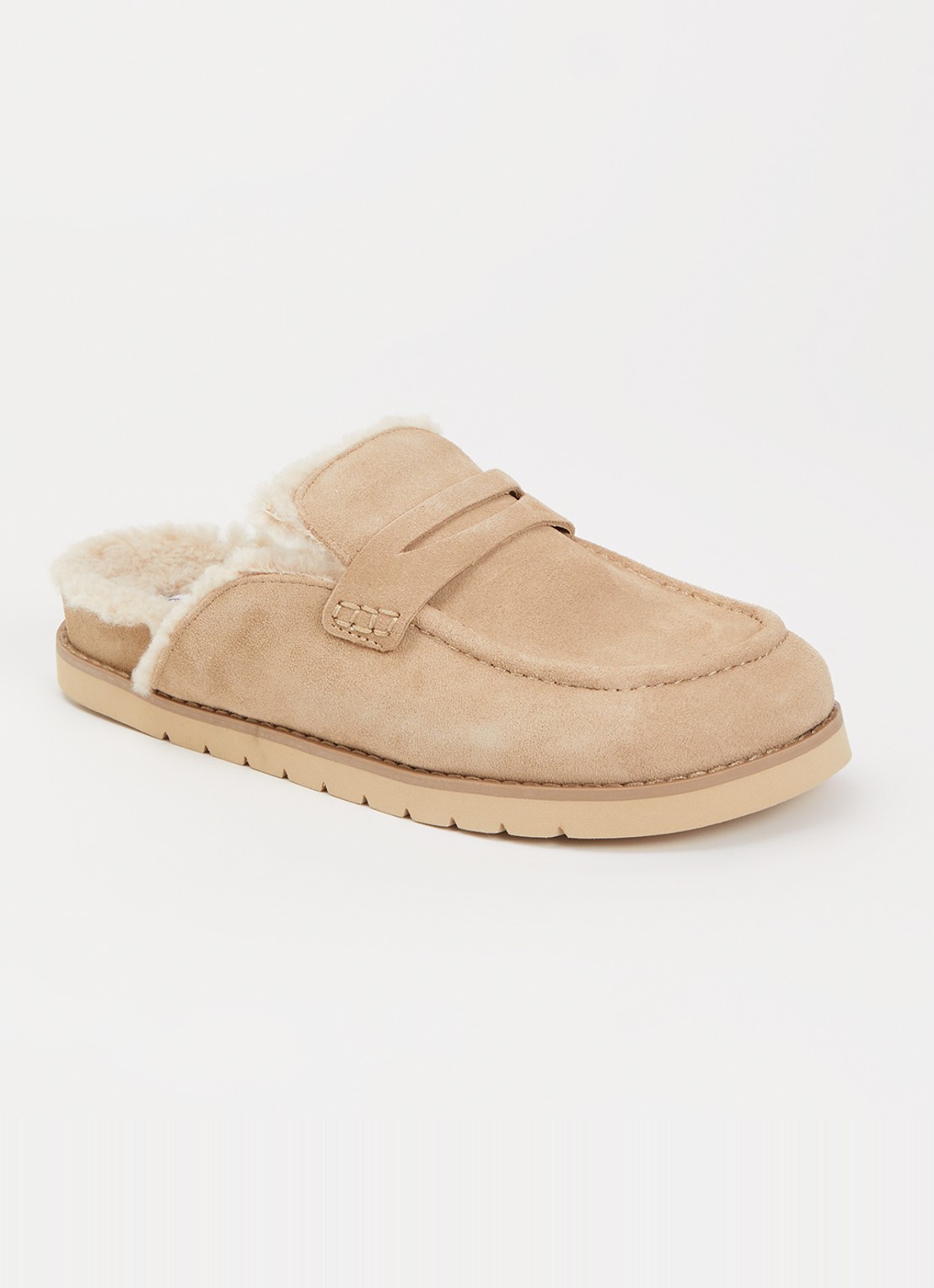 Dune London Goldy muiltje van suède  - voorkant 5 beige