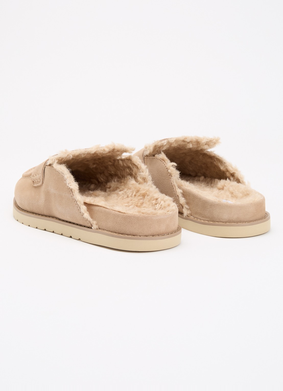 Dune London Goldy muiltje van suède  - achterkant 2 beige
