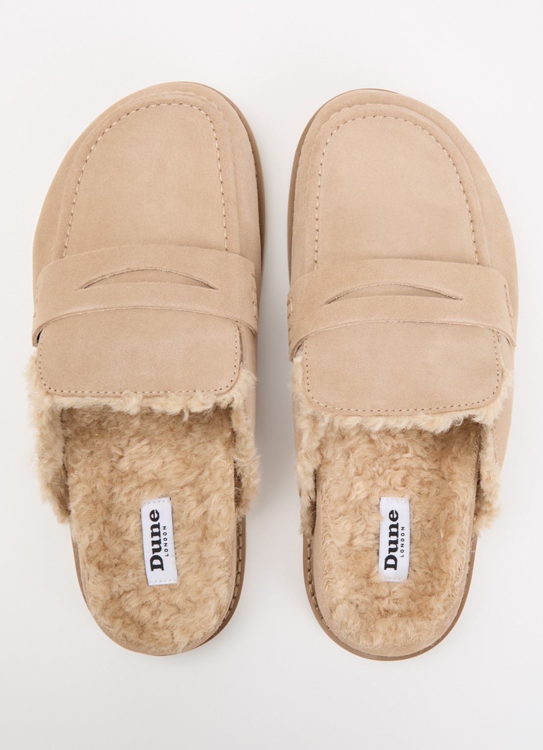 Dune London Goldy muiltje van suède  - detail 4 beige