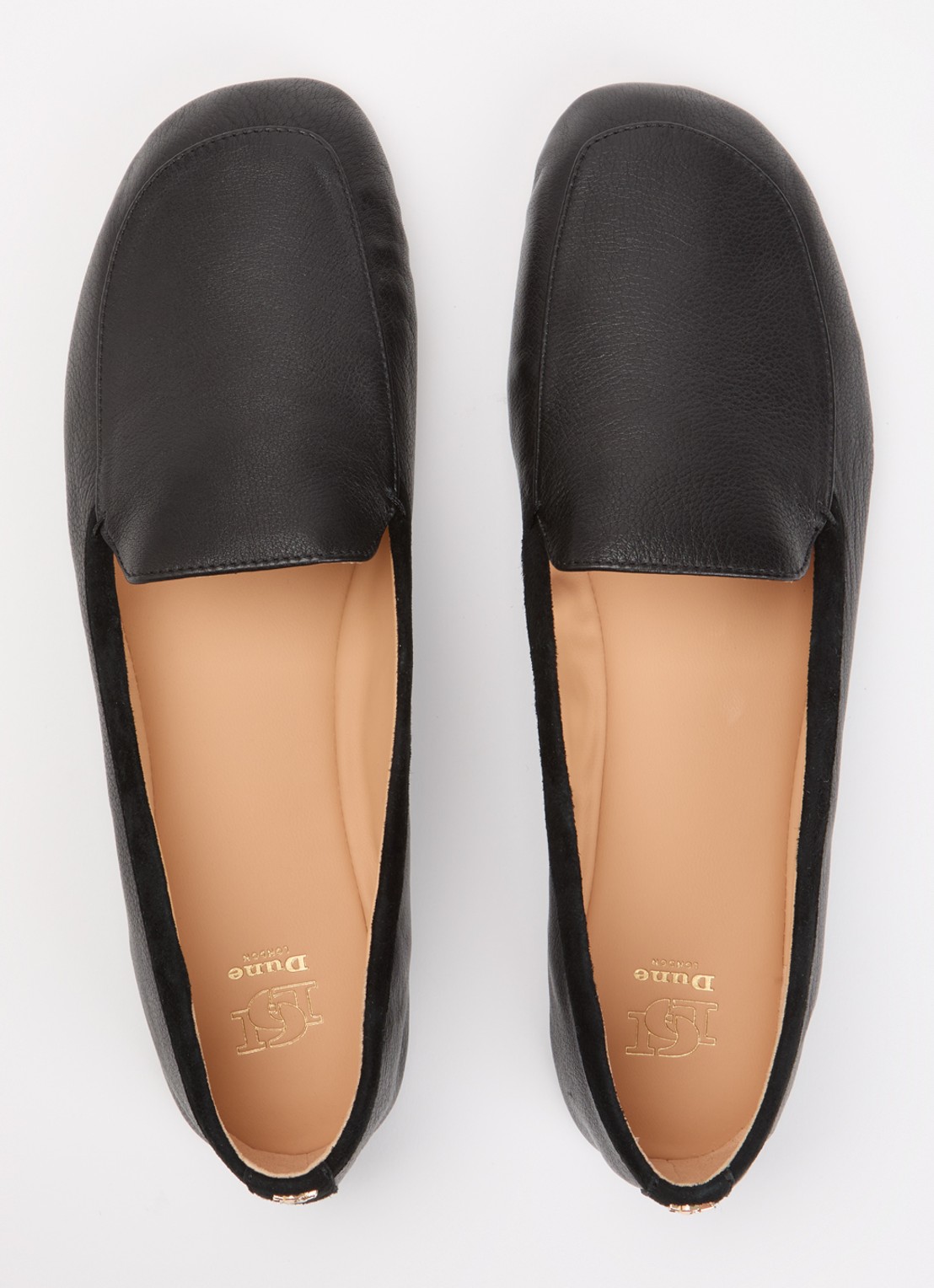 Dune London Gosette loafer van leer met details van suède - detail 3 zwart
