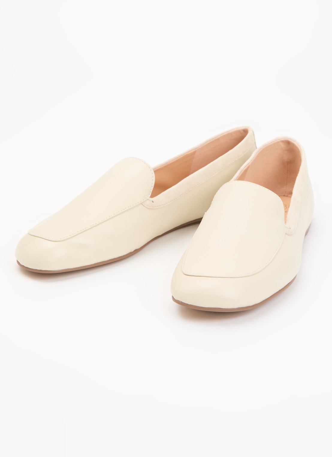 Dune London Gosette loafer van leer met details van suède - detail 2 ivoor