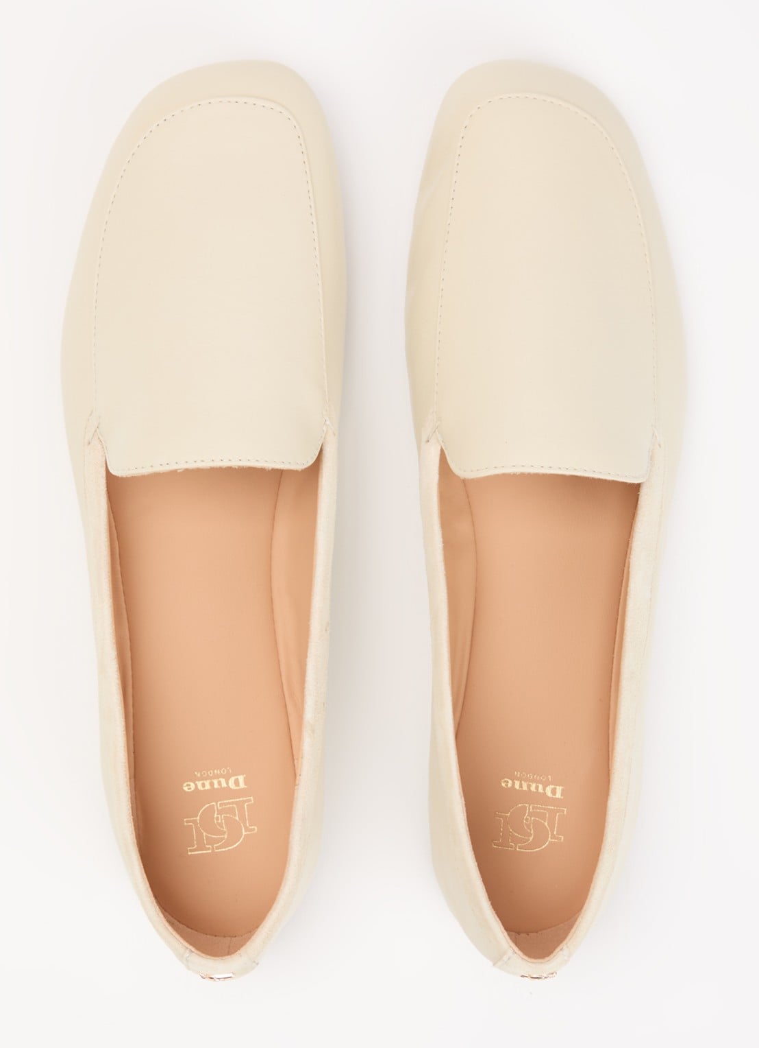 Dune London Gosette loafer van leer met details van suède - detail 3 ivoor