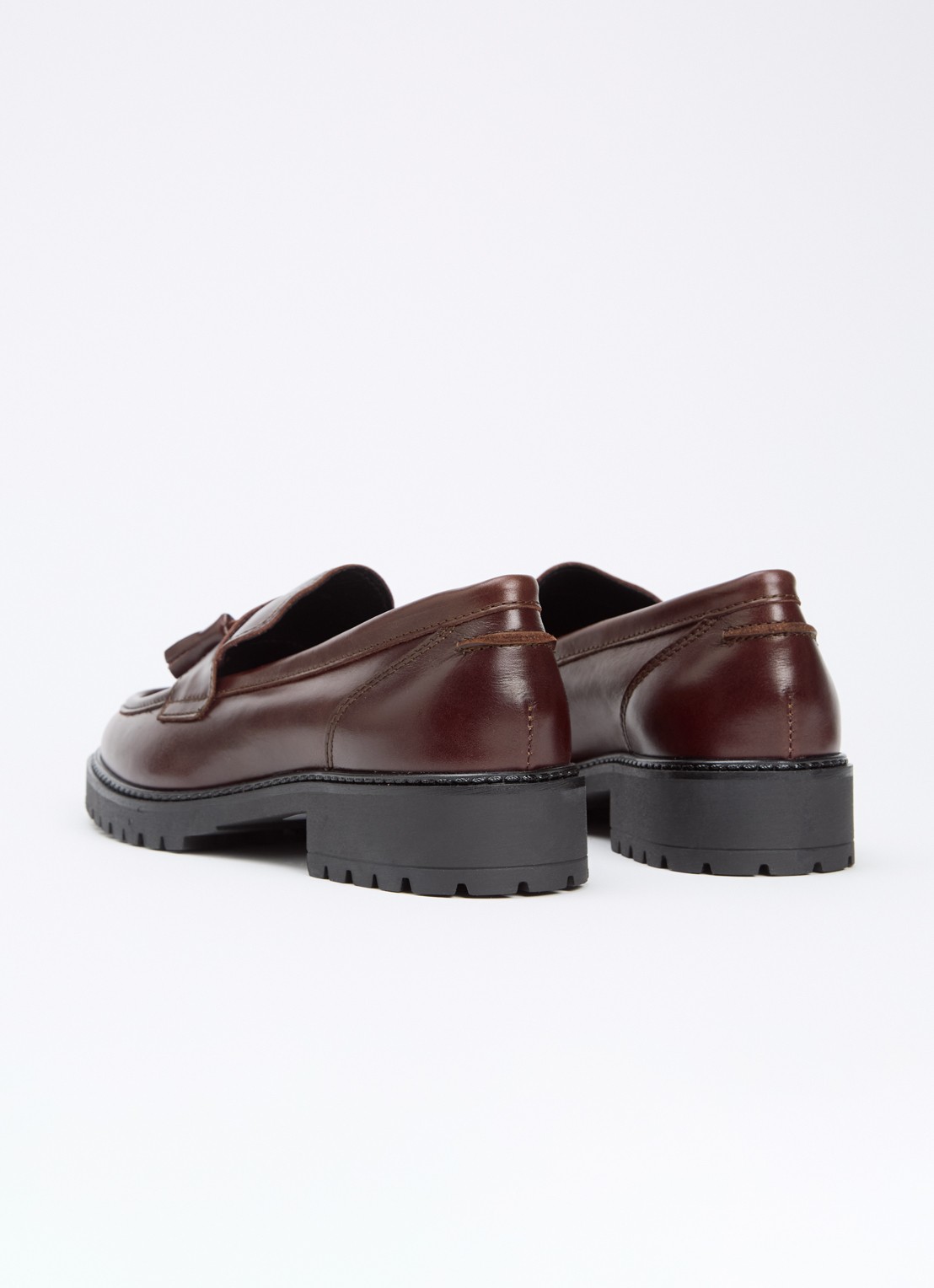 Dune London Gracelyn loafer van leer  - achterkant roodbruin