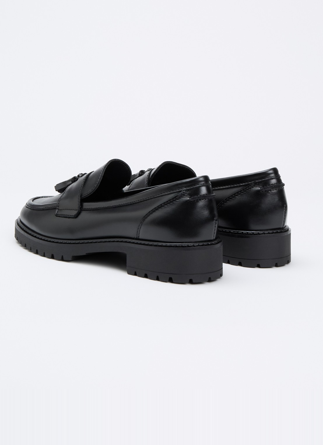 Dune London Gracelyn loafer van leer  - achterkant 2 zwart