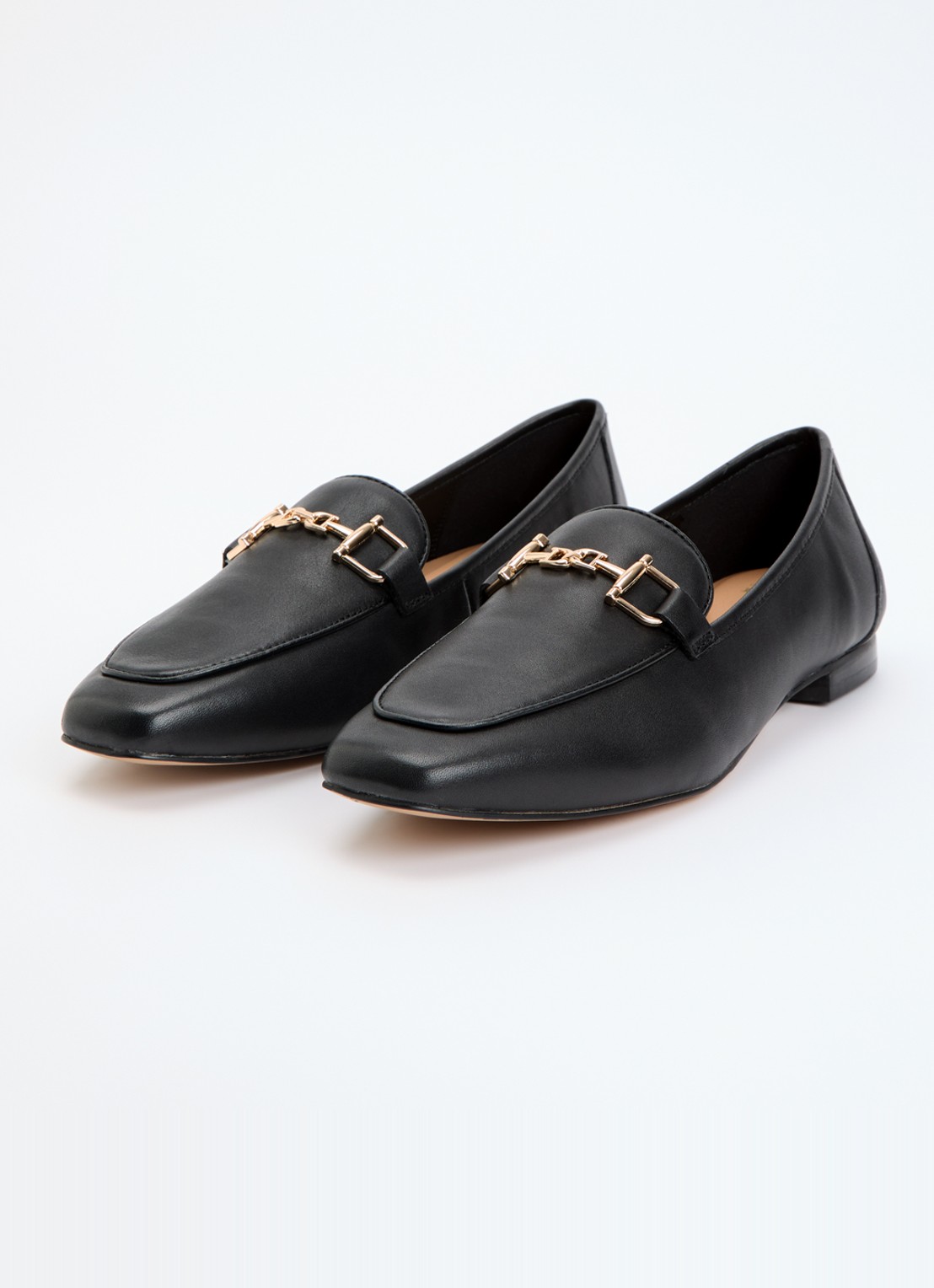 Dune London Grained loafer - detail zwart