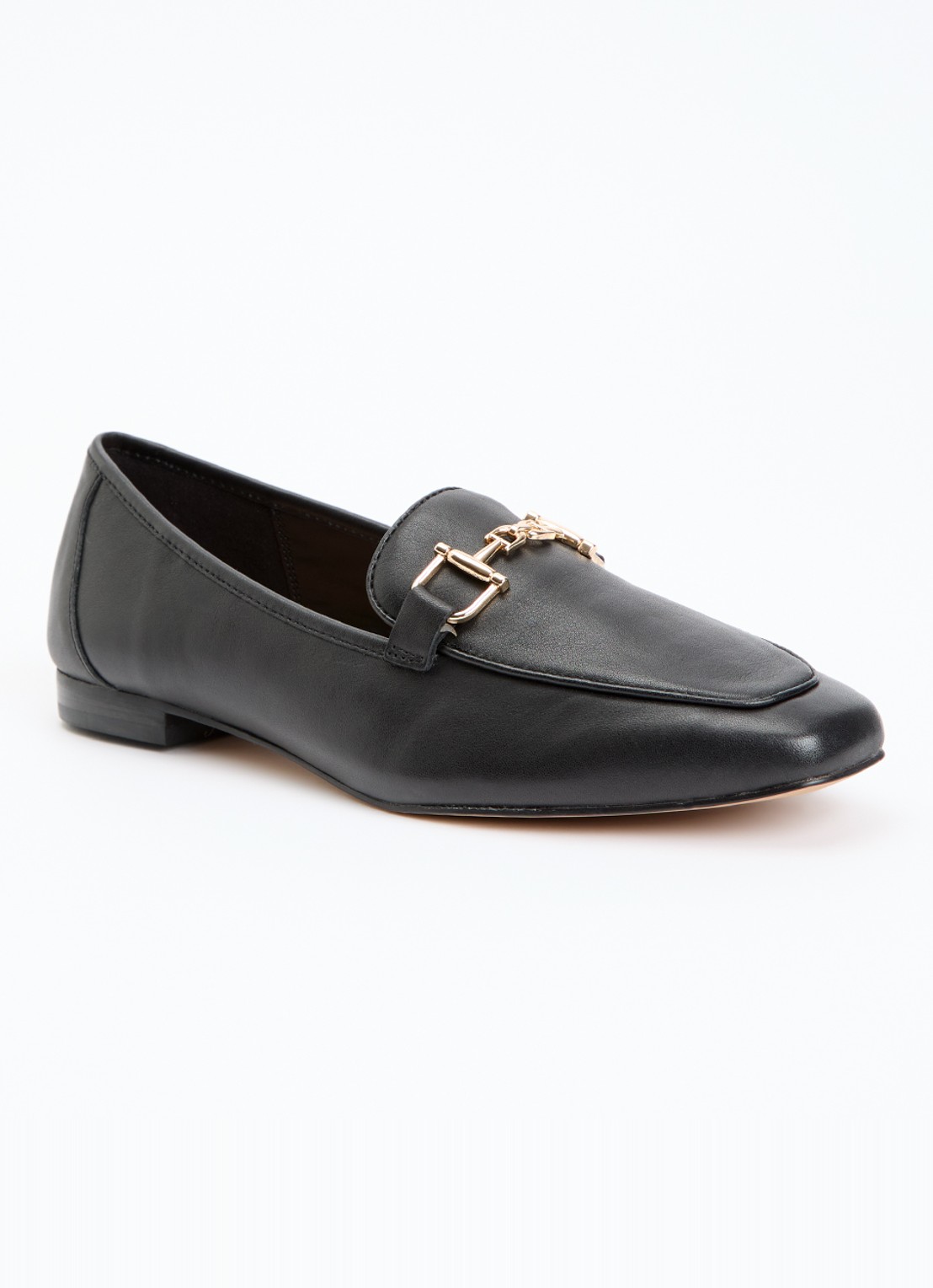 Dune London Grained loafer - voorkant 5 zwart