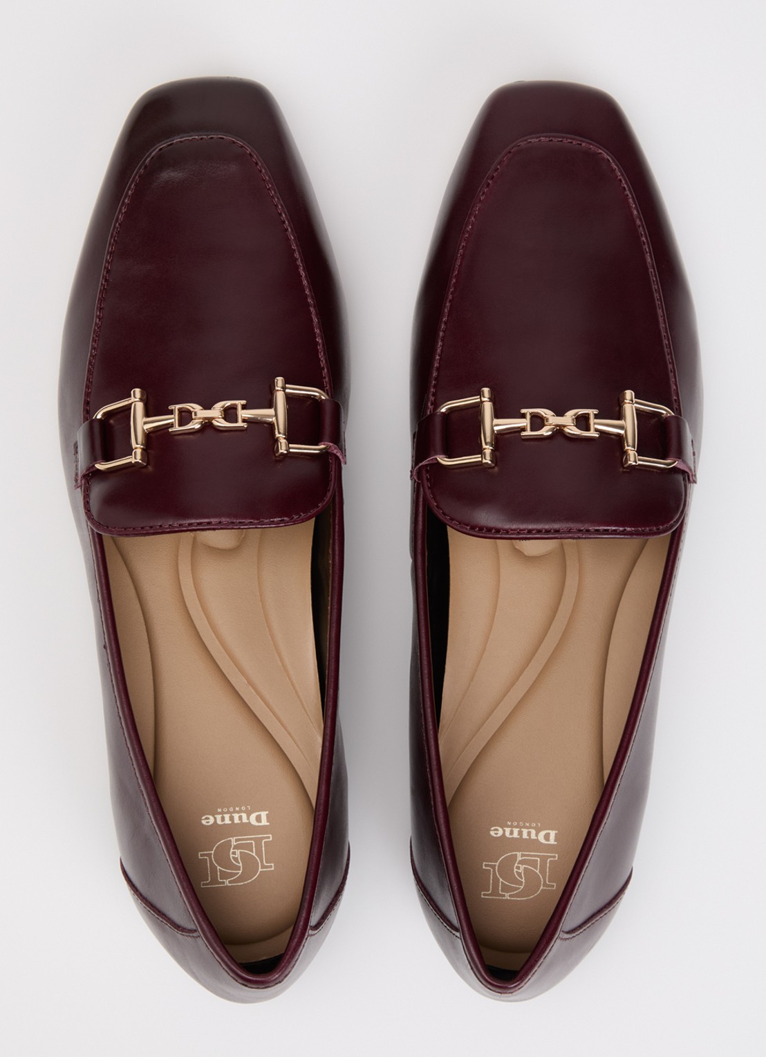 Dune London Grained loafer - detail 2 roodbruin