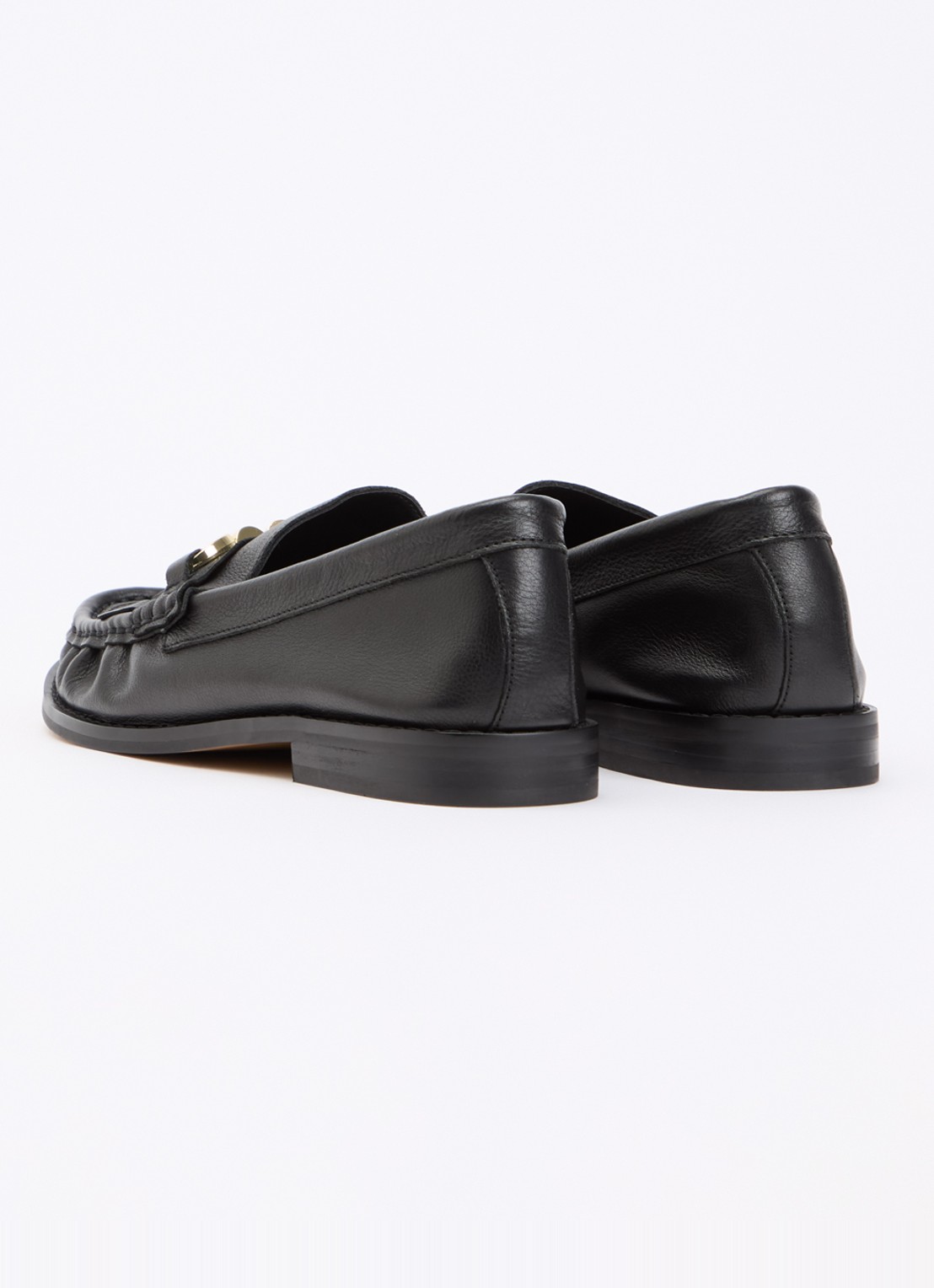 Dune London Granules loafer van leer - achterkant zwart