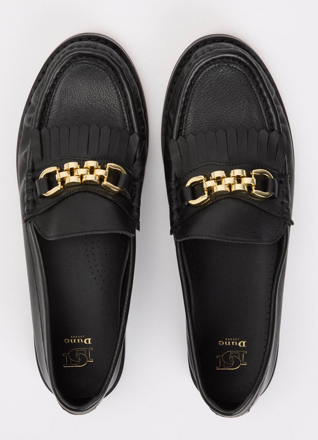 Dune London Granules loafer van leer - detail 4 zwart